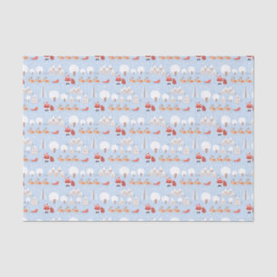 Festive Santa's Christmas Village and Fun Reindeer Tissue Paper