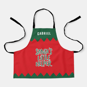 festive Santa's little helper funny personalized Apron