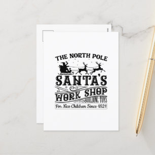 Festive Santa's toy shop Holiday Postcard