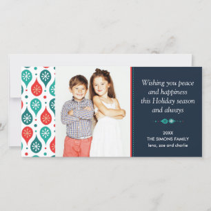 Festive Scandinavian Folk Art Holiday Photo Card