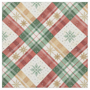 Festive Scottish Tartan Plaid Holiday Pattern Art Fabric