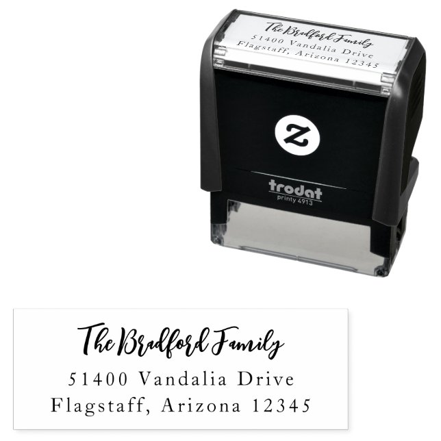 Festive Script Return Address Self-inking Stamp (In Situ)