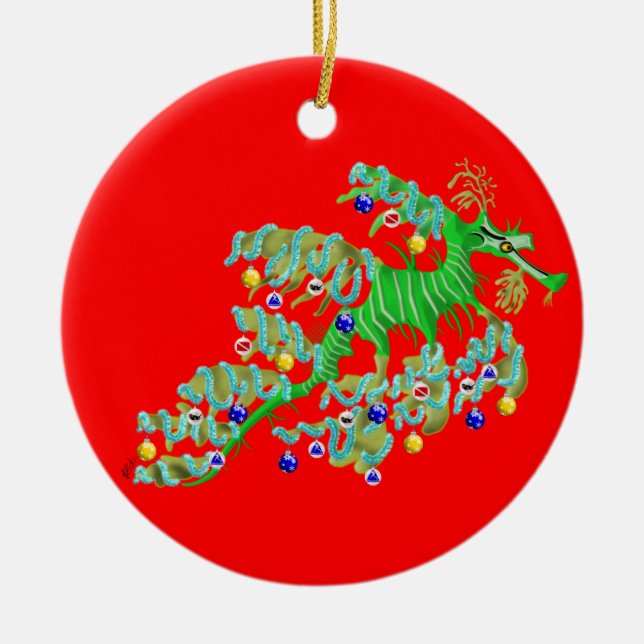 Festive Sea Dragon Ornament (Front)
