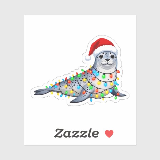 Festive Seal Covered in Christmas Lights (Sheet)