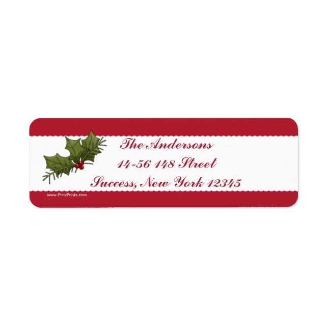 Festive Season  Return Address Labels (Front)
