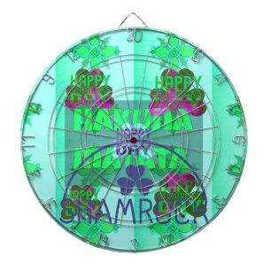Festive Shamrock Captivating St. Patrick's Floral Dartboard