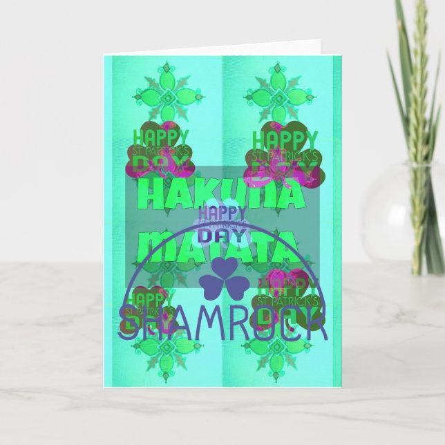 Festive Shamrock Captivating St. Patrick's Floral  Holiday Card (Front)