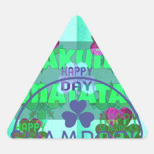 Festive Shamrock Captivating St. Patrick's Floral  Triangle Sticker