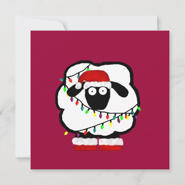 Festive Sheep Invitation (Front)