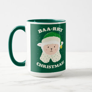 Festive Sheep Says Baa-rry Christmas! Mug
