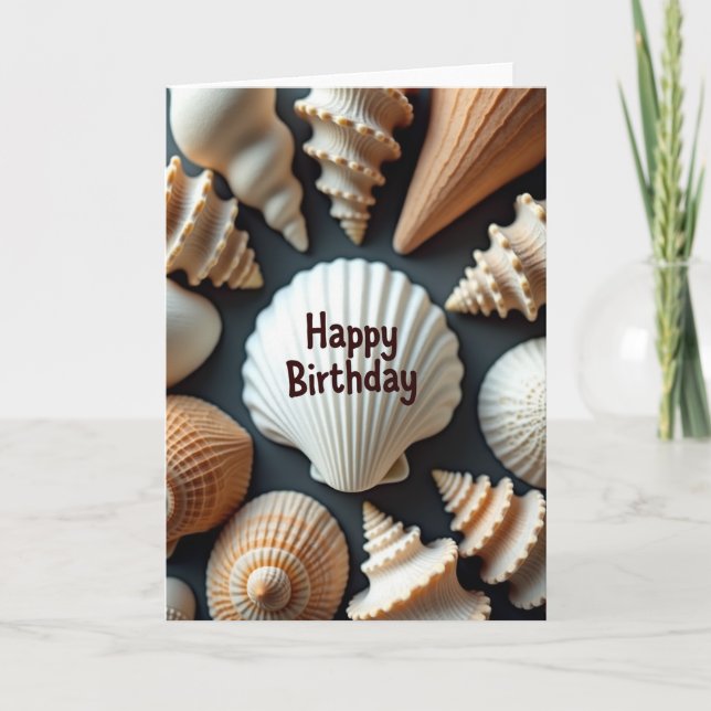 Festive Shell Birthday Card (Front)