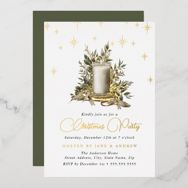 Festive Shimmer Candle Light Christmas  (Front/Back)