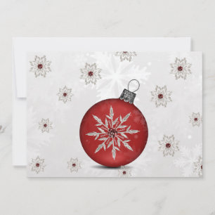 festive silver red Business holidays card