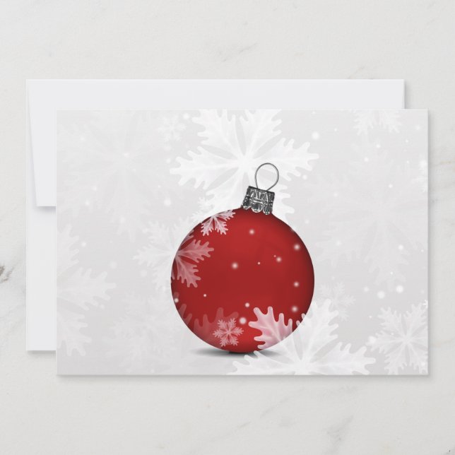 festive silver red Christmas holidays card (Front)