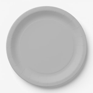 Festive Silver Solid Colour Paper Plate