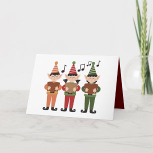 Festive Singing Elfs Card