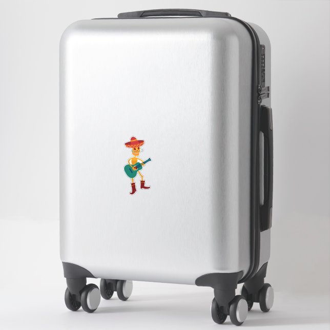 Festive Skeleton Guitar Player (Suitcase)