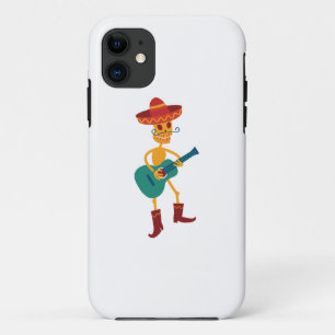 Festive Skeleton Guitar Player iPhone 11 Case
