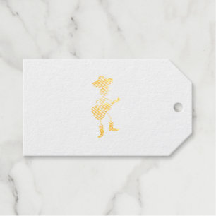 Festive Skeleton Guitar Player Gift Tags