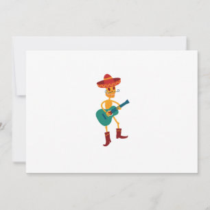 Festive Skeleton Guitar Player Holiday Card