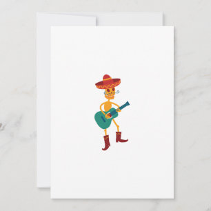 Festive Skeleton Guitar Player Holiday Card