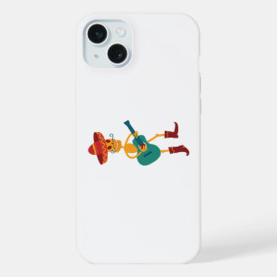 Festive Skeleton Guitar Player iPhone 15 Plus Case