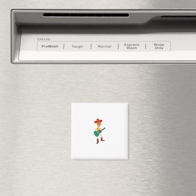 Festive Skeleton Guitar Player Magnet (In Situ (Dishwasher))