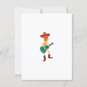 Festive Skeleton Guitar Player Postcard