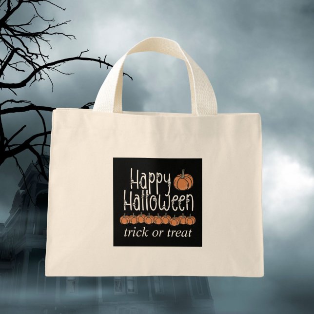 Festive Skull Halloween trick or treat Mini Tote Bag (Creator Uploaded)