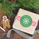 Festive Snowflake Christmas Holiday Classic Round Sticker<br><div class="desc">These stickers are perfect for using as labels on Christmas cards & gifts and the festive design can be easily personalized with your name.</div>