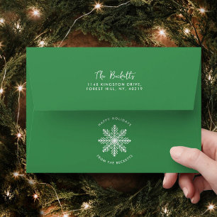 Festive Snowflake Christmas Holiday Envelope