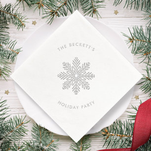 Festive Snowflake Christmas Holiday Party Real Foil Napkins