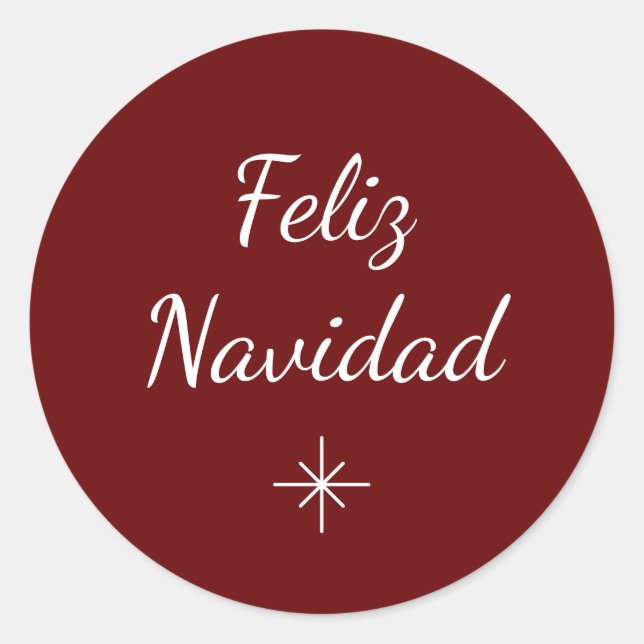 Festive Snowflake Christmas Holiday Simple Red  Classic Round Sticker (Front)