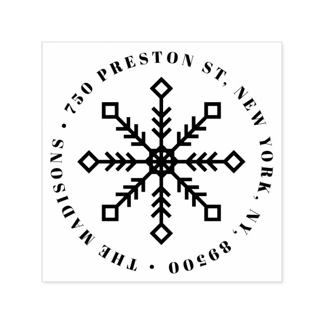 Festive Snowflake Holiday Return Address Self-inking Stamp (Design)