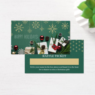 Festive Snowflakes, Christmas Raffle Ticket