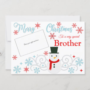Festive Snowman Brother Gift Card Holder