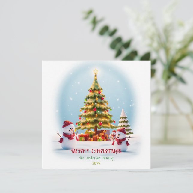 Festive Snowman, Carte de Noël (Debout devant)