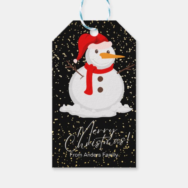Festive Snowman Christmas Tag (Front)