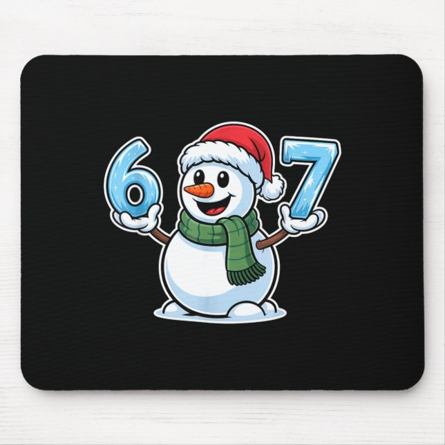 Festive Snowman Christmas Winter Cheer 67 Number  Mouse Pad (Front)