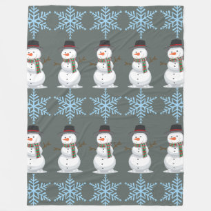 Festive Snowman Fleece Blanket