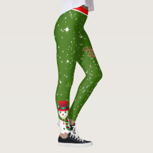 Festive Snowman Happy Holidays on Your Colour Leggings