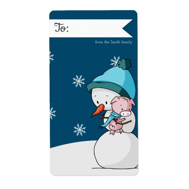 Festive Snowman Pig To From Christmas (Front)