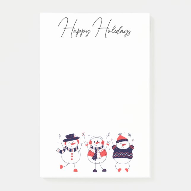 Festive Snowmen Post-it Notes (Front)