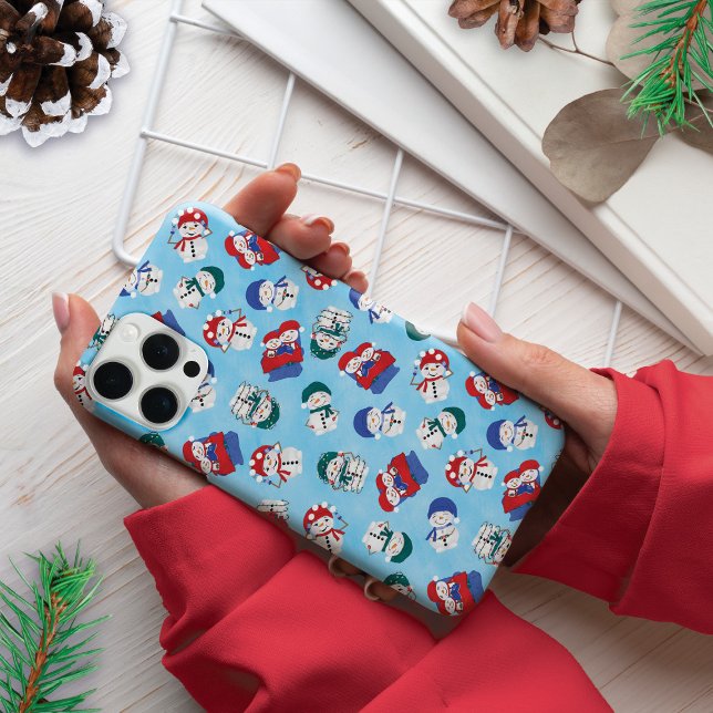 Festive Snowmen Watercolor Christmas Pattern Case-Mate iPhone Case (Creator Uploaded)