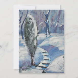 Festive Snowy Christmas Holiday Card