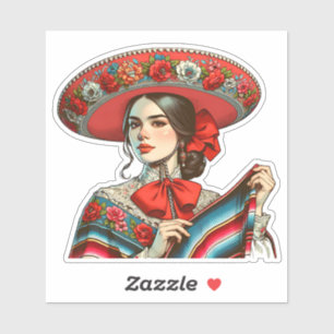 Festive Sombrero & Sarape Retro Mariachi Mexicana