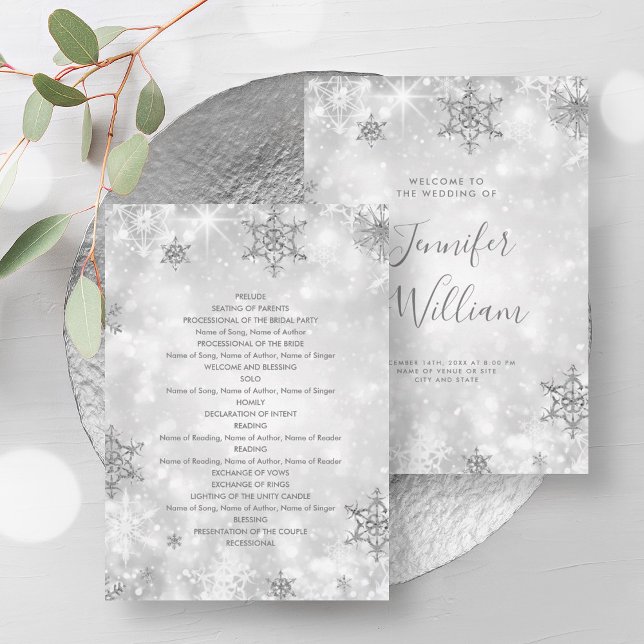 Festive Sparkle Silver Programme de mariage d'hive (Festive Sparkle Silver Winter Wedding Program)