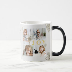 Festive Sparkling Gold Joy Christmas Photo Holiday Magic Mug
