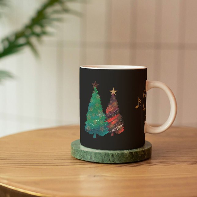 Festive Sparkly Watercolor Christmas Trees Coffee Mug (Creator Uploaded)