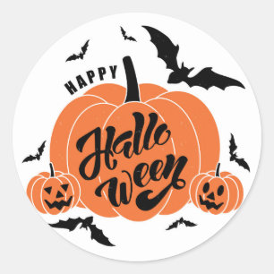 Festive Spooky Pumpkins Halloween Party Classic Round Sticker